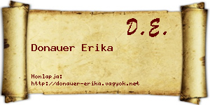 Donauer Erika névjegykártya